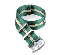 LCHASOP Correa De Reloj De 20 mm Con Bucle, Correa Trenzada De Una Sola Pieza, Hebilla De Acero Inoxidable, Repuesto Textil Elástico, Pulsera Deportiva Ajustable.,Verde Beige,20 mm