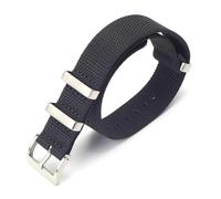 LCHASOP Correa De Reloj De 22 mm Con Bucle, Banda Trenzada De Una Sola Pieza, Hebilla De Acero Inoxidable, Reemplazo De Tejido Elástico, Pulsera Deportiva Ajustable.,Negro,22 mm