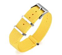 LCHASOP Correa De Reloj De 22 mm Con Bucle, Banda Trenzada De Una Sola Pieza, Repuesto Textil Elástico, Pulsera Deportiva Ajustable.,Amarillo,22 mm