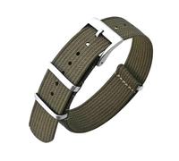 LCHASOP Correa De Reloj De 24 mm Con Bucle, Correa Trenzada De Una Sola Pieza, Hebilla De Acero Inoxidable, Repuesto Textil Elástico, Pulsera Deportiva Ajustable.,Verde Militar,24 mm