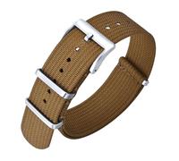 LCHASOP Correa De Reloj De 24 mm Con Bucle, Correa Trenzada De Una Sola Pieza, Hebilla De Acero Inoxidable, Repuesto Textil Elástico, Pulsera Deportiva Ajustable.,Marrón,24 mm