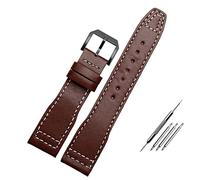 LCHJX 20 mm de 21 mm de banda para hombres negros marrones para IWC Pilot Mark XVIII IW327004 IW377714 Pulsera de cuero genuino de la pantorrilla de reloj