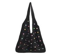 LCHJX Bolsa de hombro de crochet de crochet bolso obvio de gran capacidad de gran capacidad simple de viaje simple con bolsos de viaje de moda de perlas coloridas