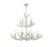 LCHJX Candelera de asta de Ciervos, 6-8 Cabezas Lámpara de Ciervo de decoración de Interiores Rústico Material de Resina, Bombillas LED, decoración Interior rústica, iluminación del hogar Que Incluye