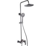 LCHJX Ducha montada en la Pared Gris, Altura de Altura Ajustable de latón con Toque de Cabeza de Ducha en la Cabeza, Juego de batidores de Ducha Moderna para el Hotel de baño, redondeo