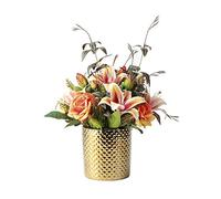 LCHJX Flores Artificiales con jarrón, Flores Falsas en jarrón, arreglos Florales Falsos para decoración del hogar, pequeña Mesa de Mesa de Mesa decoración de la Fiesta de Bodas de la Oficina