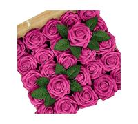 LCHJX Flores Artificiales para la decoración 25 PCS Rosas de Espuma de Aspecto Real con Tallos DIY Boda Centerajes Party Cake Decoración del hogar