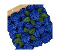 LCHJX Flores Artificiales para la decoración 25 PCS Rosas de Espuma de Aspecto Real con Tallos DIY Boda Centerajes Party Cake Decoración del hogar