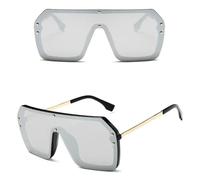 LCHJX Gafas Solar sin Borde para Mujeres de Gran tamaño Man Glass Gafass Mirror Gradiente Conducción