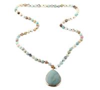 LCHJX Joya Bohemia Bohemia Stone Natural Stone Catina Colgante de caída a Juego para Mujeres Cuentas de Mujeres