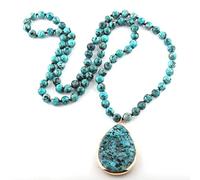 LCHJX Joya Bohemia Bohemia Stone Natural Stone Catina Colgante de caída a Juego para Mujeres Cuentas de Mujeres