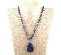 LCHJX Joya Bohemia Bohemia Stone Natural Stone Catina Colgante de caída a Juego para Mujeres Cuentas de Mujeres