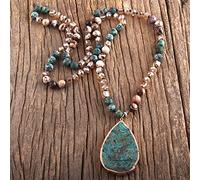 LCHJX Joyería Boho de Moda Natural con Mujeres Colgantes Semi Preciosas para Mujeres Bohemia Regalo