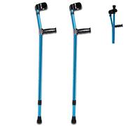 LCHJX Muletas de Codo de muleta de antebrazo Asistencia de Aluminio Ultraligero Plegable Doble Ajustable con Mango cómodo Ajustable con Metal Plegable de manija cómoda, 1 por ciento