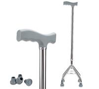 LCHJX Muletas de Cuatro Patas para Ancianos y muletas telescópicas de caña, muletas médicas no deslizantes para discapacidades, Vertical