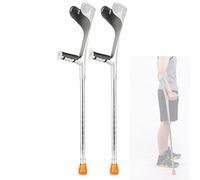 LCHJX Muletas del antebrazo para Adultos, muletas Ajustables para niños, Ancianos, Ancianos, muletas livianas para Caminar, 1 par (Color: Negro) Aniversario