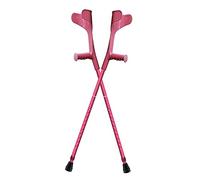 LCHJX Muletas Forearis Ajustables para Adultos, plegamiento portátil de Viajes, Ayuda para Caminar, Carga de 100 kg/220 LB, 1 par/Negro (Rosa)