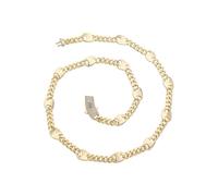 LCHJX Nuevo 2026 14k Gold Monaco Chain Chain Pave Lock Monaco Monaco Cuba Cuban Pulsera de 10 mm Soporte de Joyas Accesorios de Moda Regalo Creativo