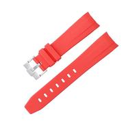 LCHJX Para la banda de reemplazo de relojes de Omega Speedmaster curvado sin correa de goma de gapas mujeres 20 mm 21 mm 22 mm Bandas de reloj de oro plateado Rose negro Hebilla