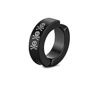 LCHJX Pendientes de Mujer, Pendientes de Acero Punk para Hombre, Piercing Falso, Calavera, Estrellas, Cruz, Amor, Clip en Pendientes, joyería Hiphop sin Perforaciones, Regalos para Novia, Esposa,