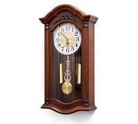 LCHJX Pendulum Wall Clock Volume Control Operado Relojes Retro de Madera Grandes y Elegantes para Sala de Estar, Oficina y decoración para el hogar sin Ticking