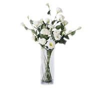LCHJX Ramo de hortensias artificiales de seda blanca para decoración de boda familiar, flores falsas, centro de mesa, oficina, boda, fiesta