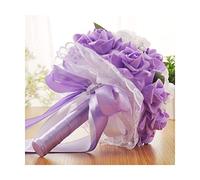 LCHJX Rosas artificiales con mango de satén para novia, dama de honor, ramo de flores de seda, arreglos de boda, fiesta, decoración del hogar