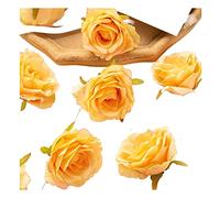 LCHJX Rosas artificiales para álbum de recortes, arcos de boda, flores secas, caja de caramelos, Navidad, rosas de seda falsas, cabeza para arreglos de boda, fiesta, decoración del hogar