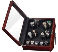 LCHJX Veninador automático de Reloj automático de Pintura de Piano de Reloj mecánico, Potencia Dual, 5 Modo de roce, Caja de Relojes de bobinado automático, Parada de Tapa automática (8+5 Negro)