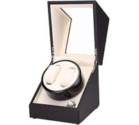 LCHJX Veninador automático de Relojes Doble Reloj Caja 2 + 0 Shaker 5 Engranaje con Motor y Madera PU de Madera PU de Cuero Alimentado por el Reloj automático Winder