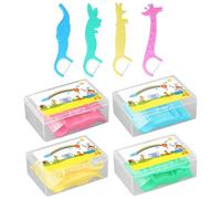 LCIEFKAE 160 Pequeños Animales De Seda, Faldas Dentadas, Limpieza Dental, Barras Dentales Dulces, Varillas De Hoja para Niños para Niños, Hilo Dental En Forma De Animal.