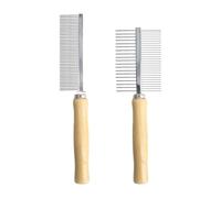 LCIEFKAE 2 Piezas Hechas De Peine De Mascotas De Acero Inoxidable, Material del Zoológico, Cresta De Depilación, Herramientas De Tesorería para El Cabello.