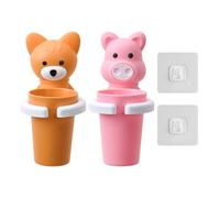 LCIEFKAE 2 Piezas Soporte De Cepillo De Dientes De Dibujos Animados, Taza De Dientes para Niños, Utensilios Creativos De Dientes Lindos, Soportes De Rodamiento De Pared, Suministros De Baño.