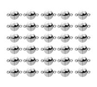 LCIEFKAE 30 Snaps Magnetic Magnetic De Plata, Hebillas Creativas De Bloqueo De Imán De Metal, Hebillas De Conexión De Brazalete del Collar, Accesorios De Joyería De Bricolaje Simples Y De Moda.