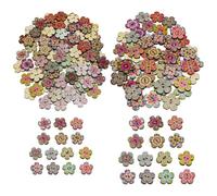LCIEFKAE Botones de 20 mm y 50 piezas, Botones de 25 mm, Botones de artesanía, Botones de flores, Botones de color, Botones de madera, Botones de bricolaje