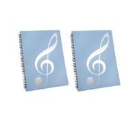 Lckiioy 2X Carpeta de Partituras, Capacidad de 60 PáGinas, Carpeta/Soporte para Partituras, Se Adapta Al TamañO de Carta A4, Escribible y Desmontable (Azul)