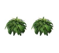 Lckiioy 2X Helecho Boston Artificial Realista Resistente A los Rayos UV, Helechos Artificiales para Exteriores, Helechos Falsos, Plantas Artificiales