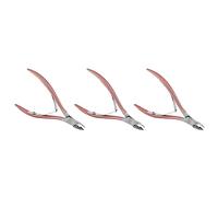 Lckiioy 3X Tijeras Alicate Cortador Pinza Empujador de Unas Cuticula Removedor de Piel Muerta Arte de La Manicura Herramienta de Aseo Alicates de Unas de Belleza Rosado