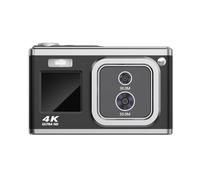 Lckiioy Cámara digital de enfoque automático de 2.88 pulgadas, 4K 50MP, zoom óptico, cámara de video, cámara de fotografía, regalos para estudiantes, color negro, duradera, fácil de instalar
