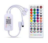 Lckiioy Controlador LED Bluetooth DC5-24V+40 Teclas de Control Remoto APP Control y SincronizacióN de MúSica RGB IR RF para 5050 3528 RGB LED Light