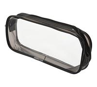 Lckiioy - Funda para lápices de plástico transparente con cierre de cremallera, 6 piezas, para suministros de oficina, estuche de maquillaje transparente para bolsa de lápices, color negro