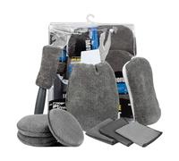 Lckiioy Kit de Herramientas de Limpieza de Coche de 9 Piezas, Juego de Herramientas de Limpieza de Detalles de Coche de Microfibra para Lavado Coche Interior Exterior Belleza Invierno