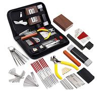 Lckiioy Kit de herramientas de mantenimiento de reparación de guitarra de 45 piezas con bolsa de transporte Juego de herramientas de gran cuidado para guitarra eléctrica acústica
