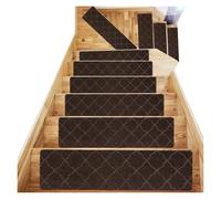 LCKKJHG Alfombra Escalera 2 Piezas de peldaños Escalera for escalones Madera, Alfombrilla autoadhesiva for, Alfombra Protectora for escaleras, Alfombrillas insonorizadas for Interior(6)