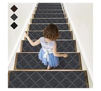 LCKKJHG Alfombra Escalera Alfombrilla for escaleras de 20 x 76 cm, con Varios Patrones, autoadhesiva, Antideslizante, absorción Agua, Alfombra Protectora for Interior(Grey-Rhombus)