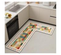LCKKJHG Alfombras Cocina Alfombra de Cocina en Forma L, Antideslizante, PVC, Impermeable, Cuero, Resistente al Aceite y Agua(Color-01,80x150x45cm)