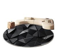 LCKKJHG Alfombras Redonda Alfombra Lavable con Rayas de arcoíris Dibujos Animados Sencillos, Antideslizante para Dormitorio(Color3,90X90CM)