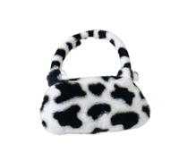 LCKKJHG Bolsa De Peluche Mini bolsos de hombro con estampado for mujer, felpa invierno for axilas, patrón cebra y leopardo, mano esponjosos, monederos pequeños(Type C)