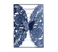 LCKKJHG Invitaciones Boda 10/20/50 piezas de tarjetas invitación boda con mariposas cortadas láser, cubierta flores, tarjeta felicitación for fiesta y festival para la Fiesta(10pcs)