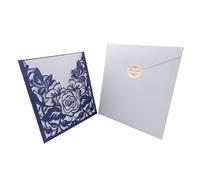 LCKKJHG Invitaciones Boda 10 Piezas De Elegantes Tarjetas Invitación Boda Con Bolsillo Encaje, Felicitación Personalizadas para la Fiesta(Green)